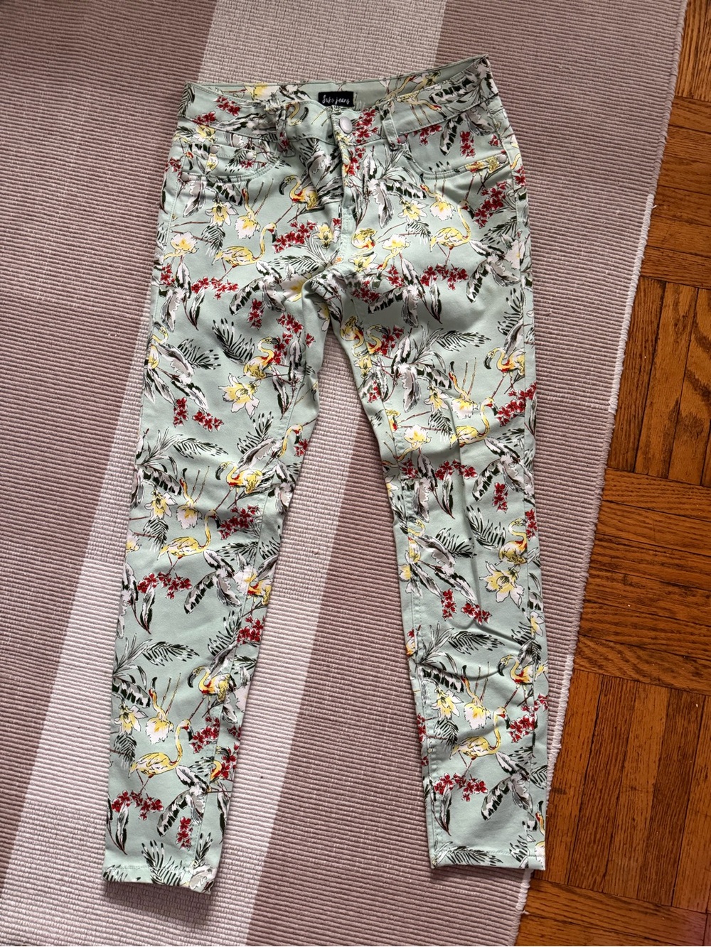 Floral Skinny Jeans in Sage Green by Juicy Couture